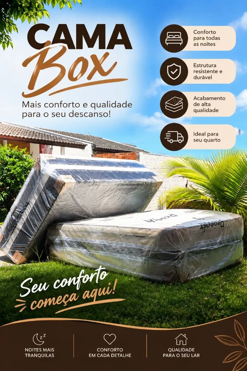Cama box. 12 cm de espuma. Promoção!!!