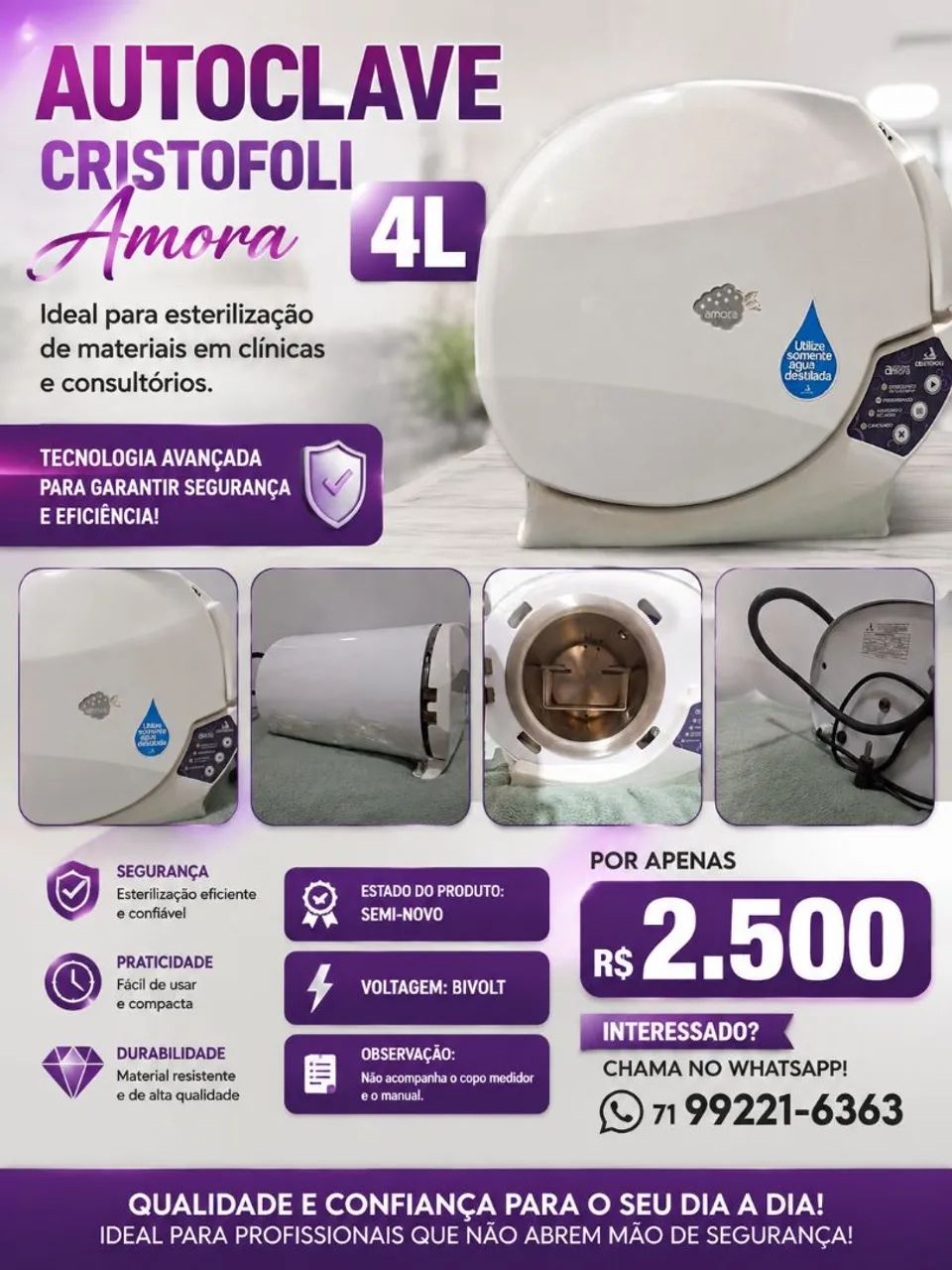 Vendo aparelho de esterilização