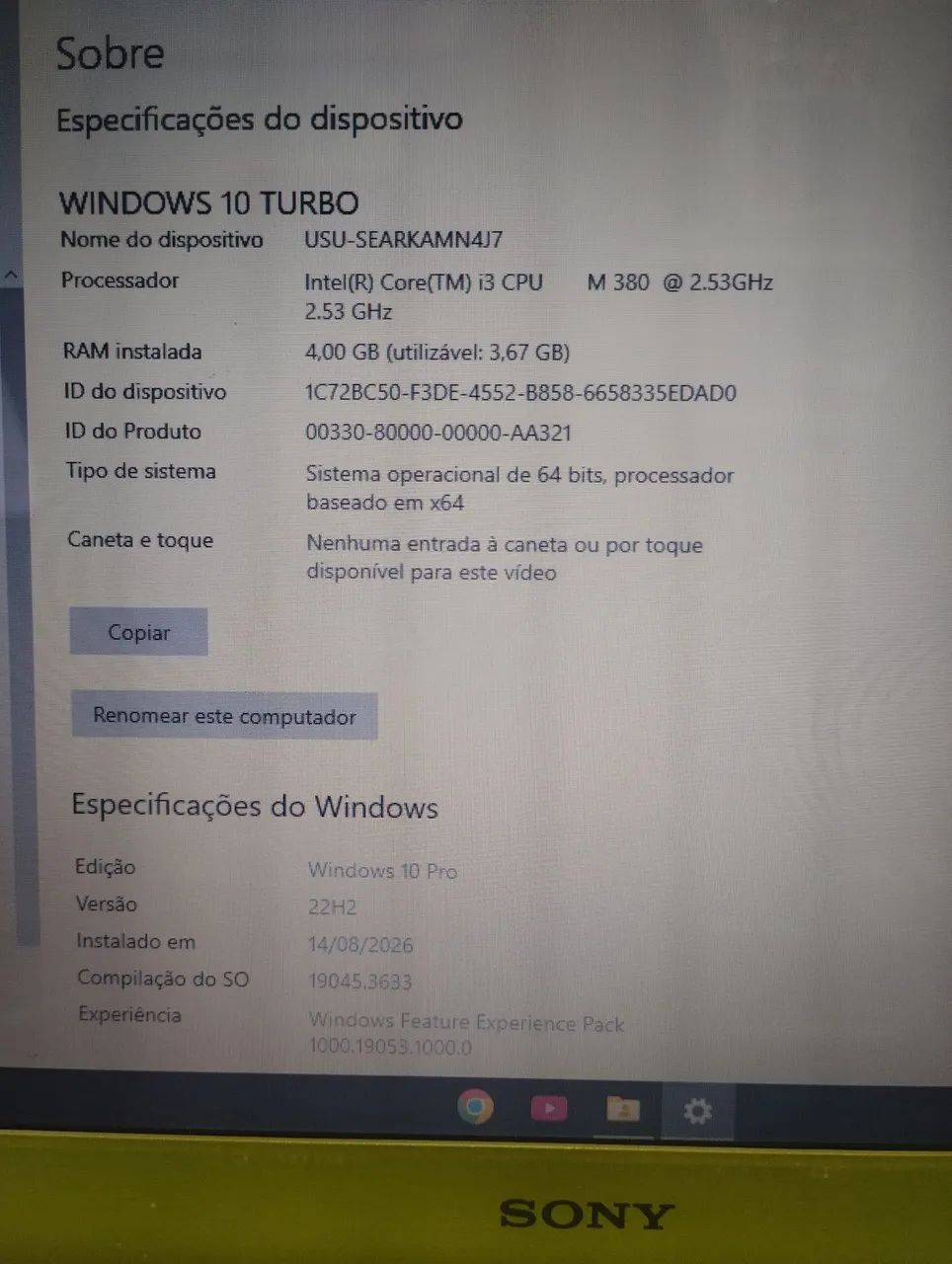 Notebook Sony Vaio, I3-4Gb RAM -248GB SSD - Foto 5