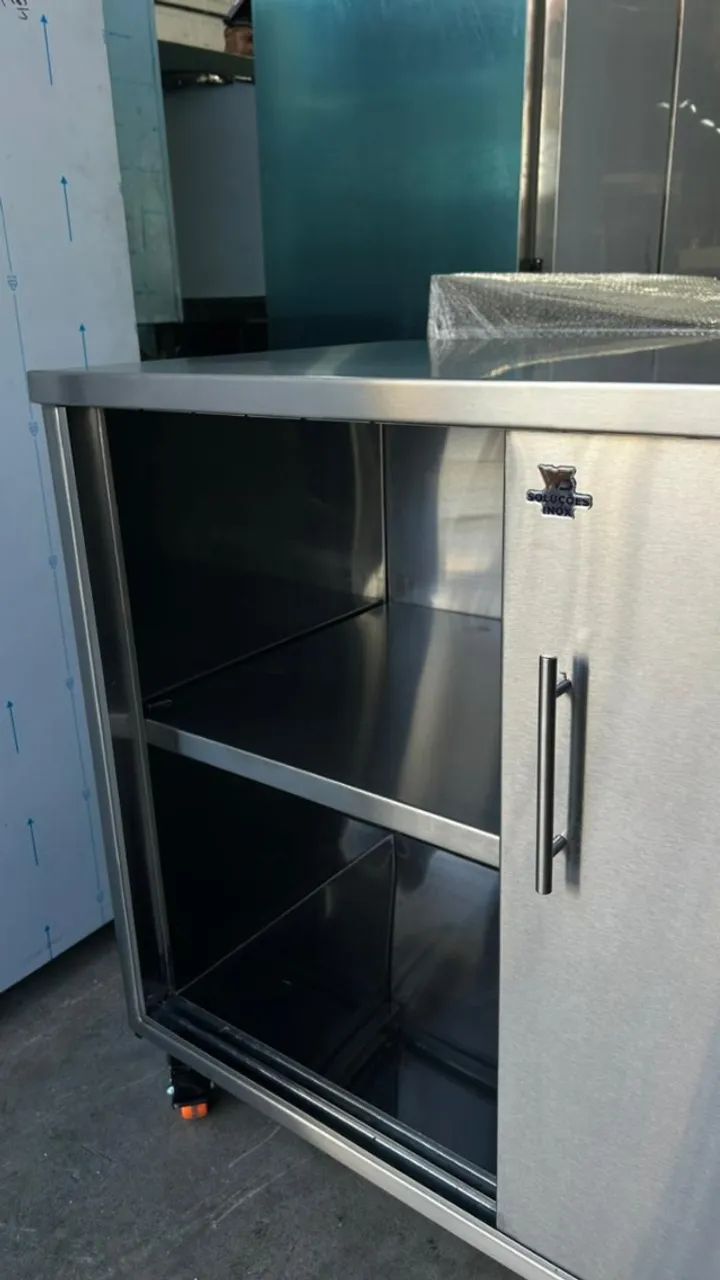 Armário Inox 2500mm Portas de Correr Comercial