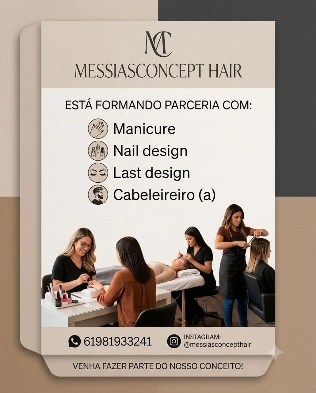 Contrata-se manicure, Nail designer, lash designer e cabeleireiro 