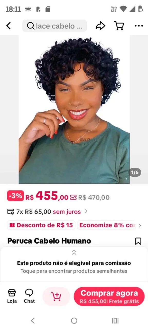 Peruca de cabelo humano,Gisa - Foto 3