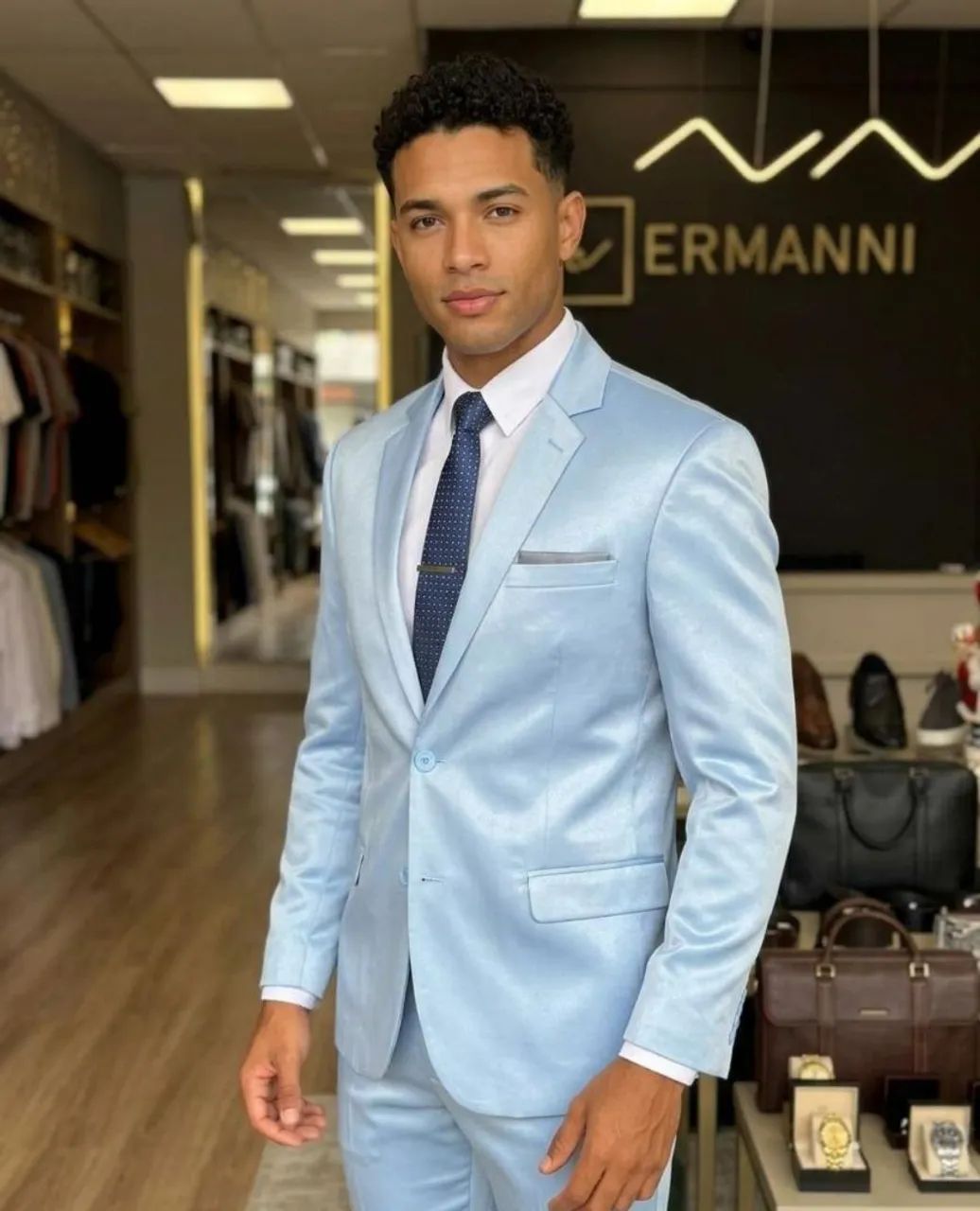 Terno Azul Bebê Poliviscose 
