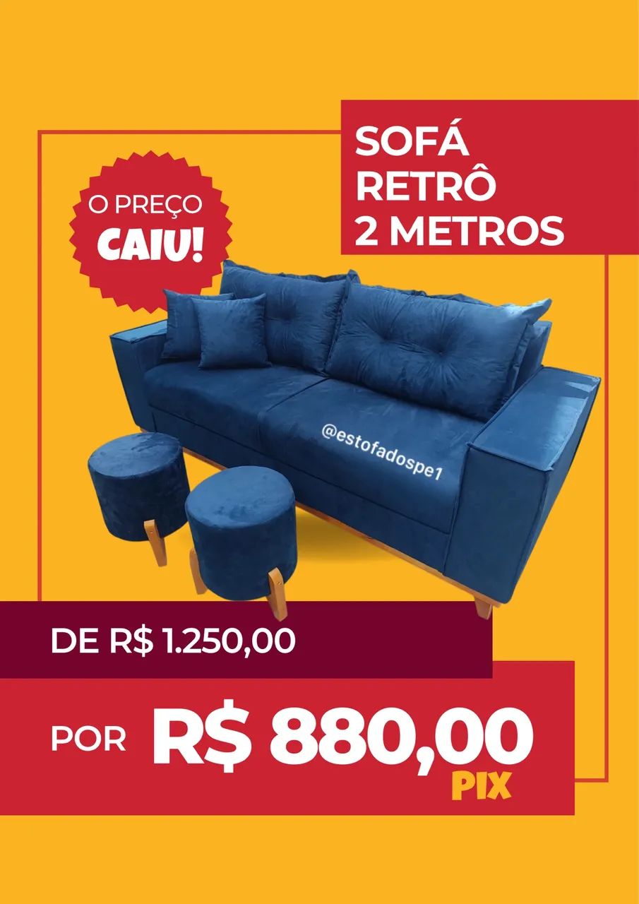 Sofá 2 metros + frete incluso no Recife