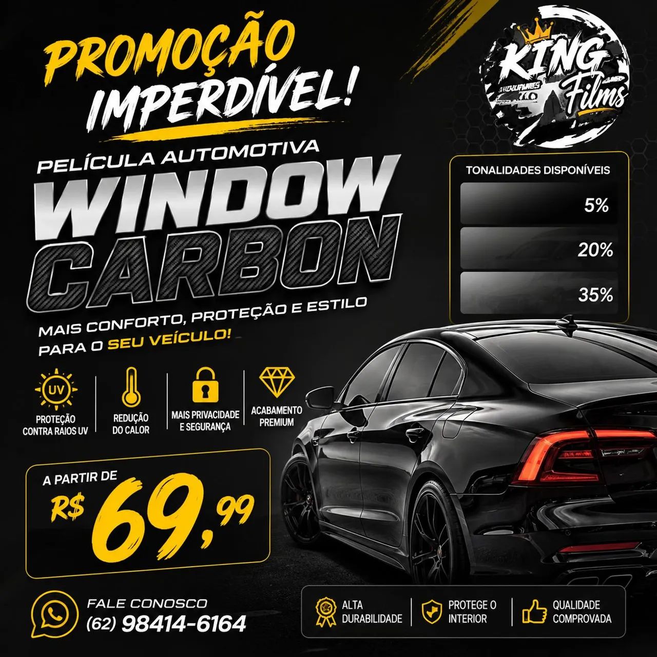 Películas para vidros Carro e Casa 