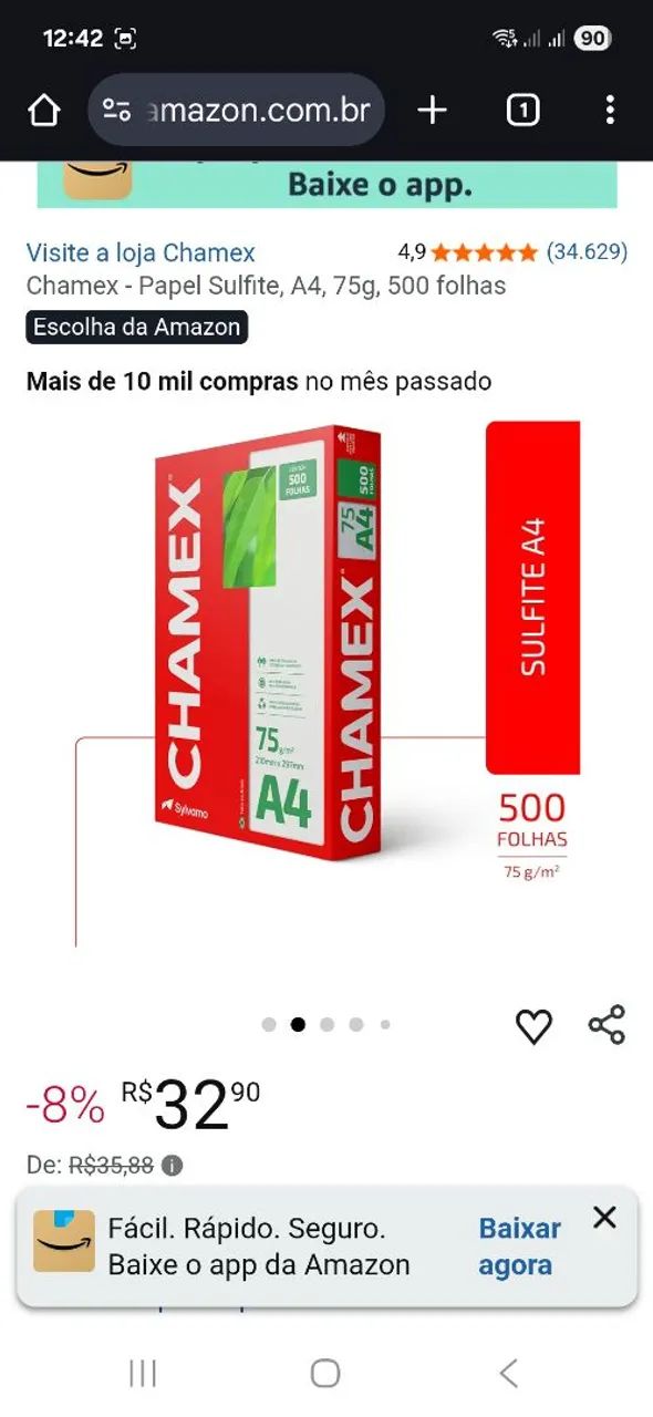 Resma chamex 500 folhas - Foto 2