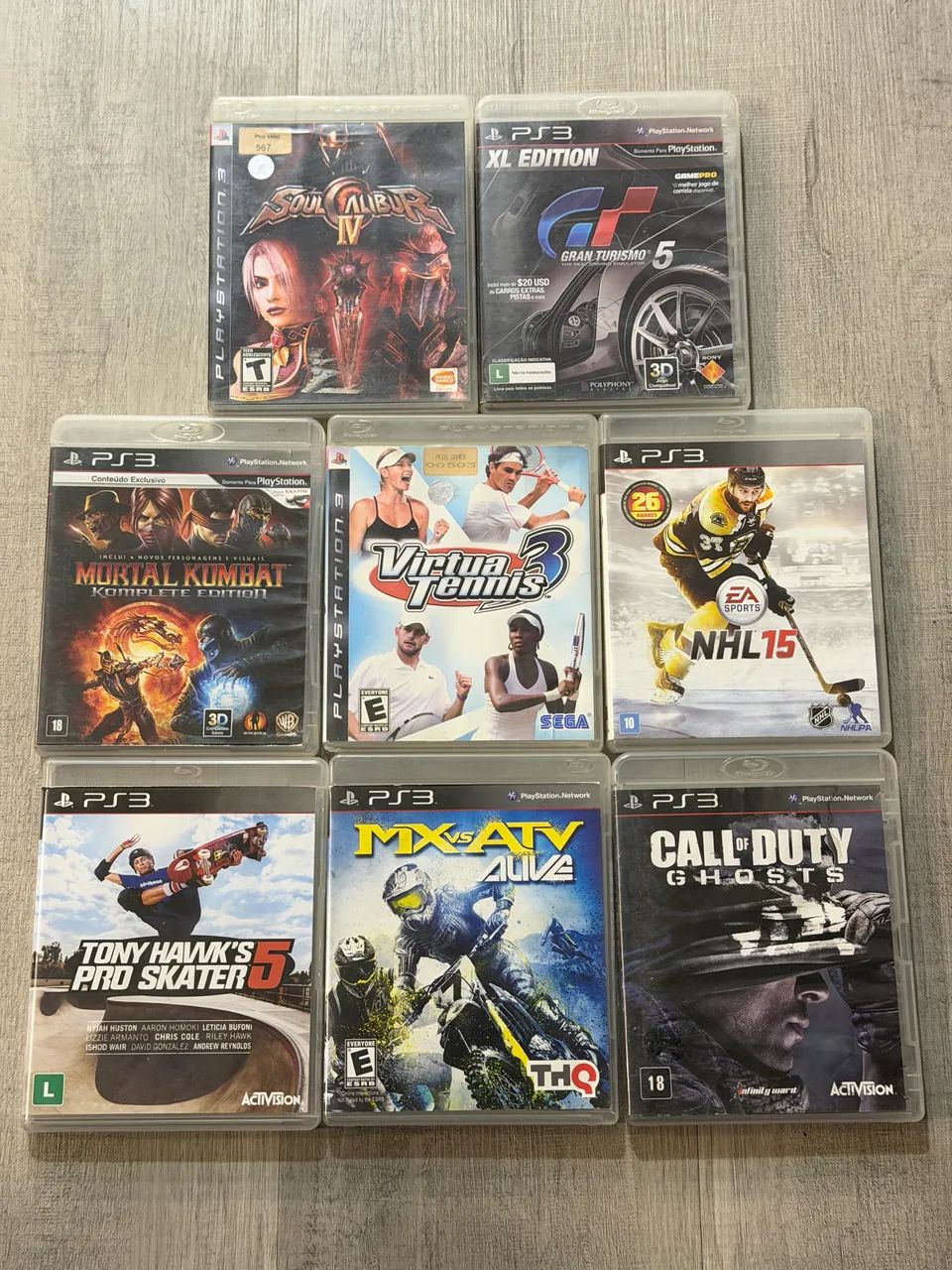 Lote 13 Jogos PS3 Originais - Guitar Hero, Mortal Kombat, Gran