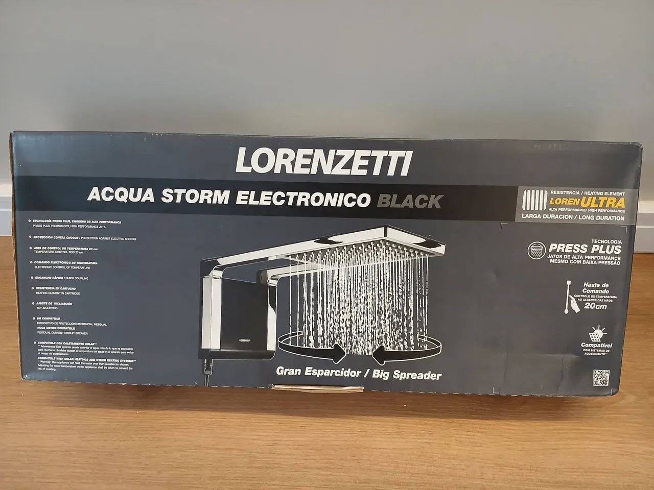 Chuveiro Eletrônico Lorenzetti Acqua Storm Preto 5500W 127v
