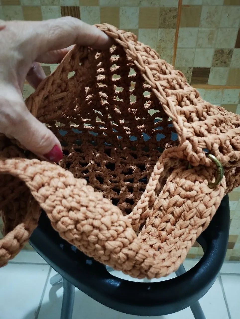 Bolsa de crochê alça larga todas as cores e modelos  - Foto 4