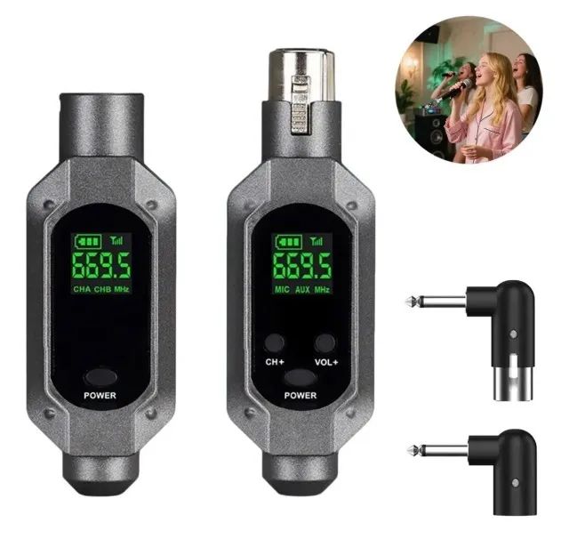 2 PARES DE TRANSMISSOR MICROFONE XLR