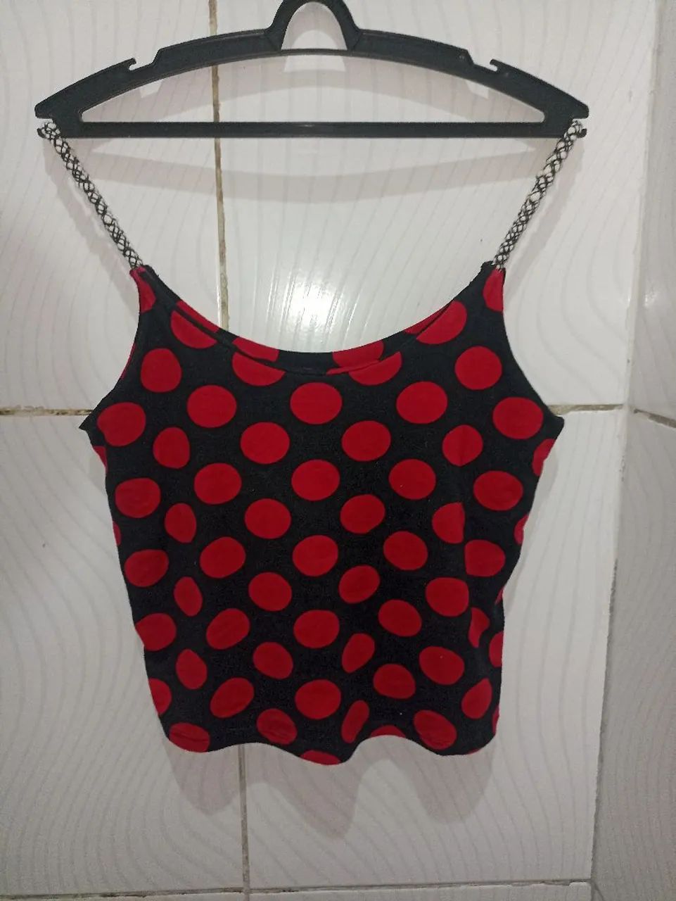 Blusa Cropped de Bolinhas Feminino M  - Foto 2