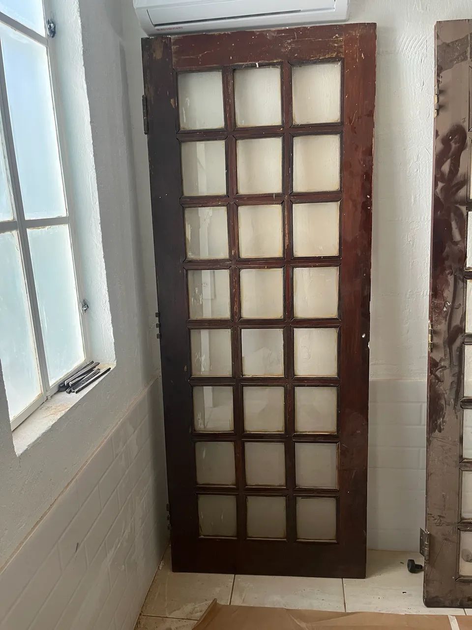 Two Solid Ipe Wood Doors with Glass - Colonial Style - High-End