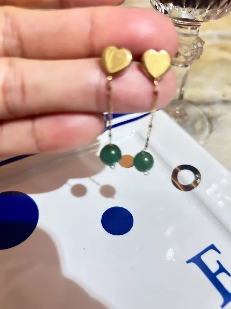 Brinco ouro jade esmeralda 18k - Foto 2