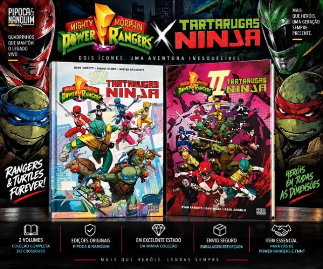 Lote Power Rangers - 11 HQs Mighty Morphin + Go Go + TMNT + brinde
