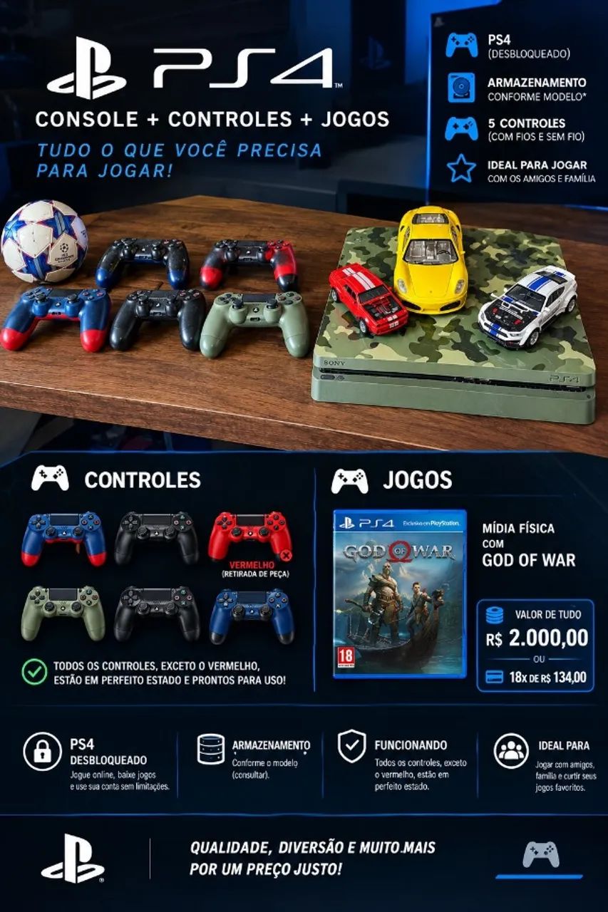 PS4 Slim 4 controles