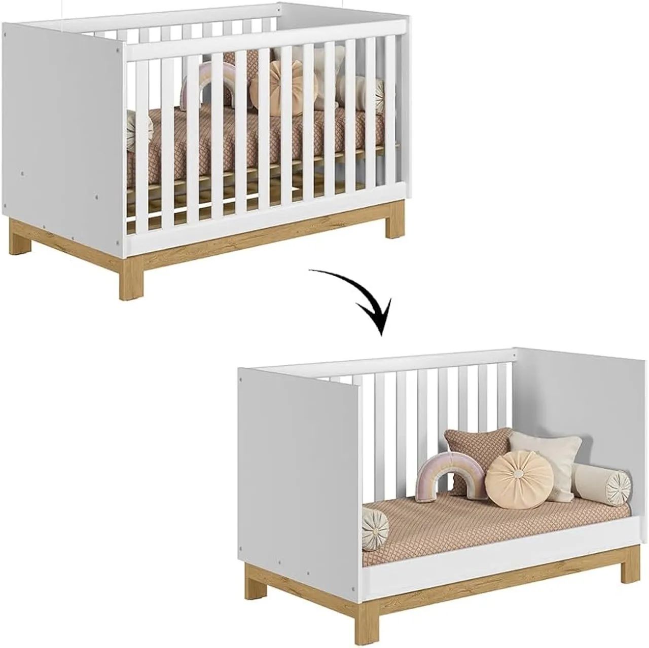 Berço Mini Cama Slim Branco Acetinado