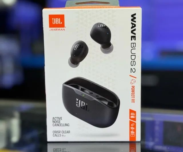 Fone De Ouvido JBL TWS Wave Buds 2 Preto Original 1 Ano de Garantia JBL Entrega Grátis DF