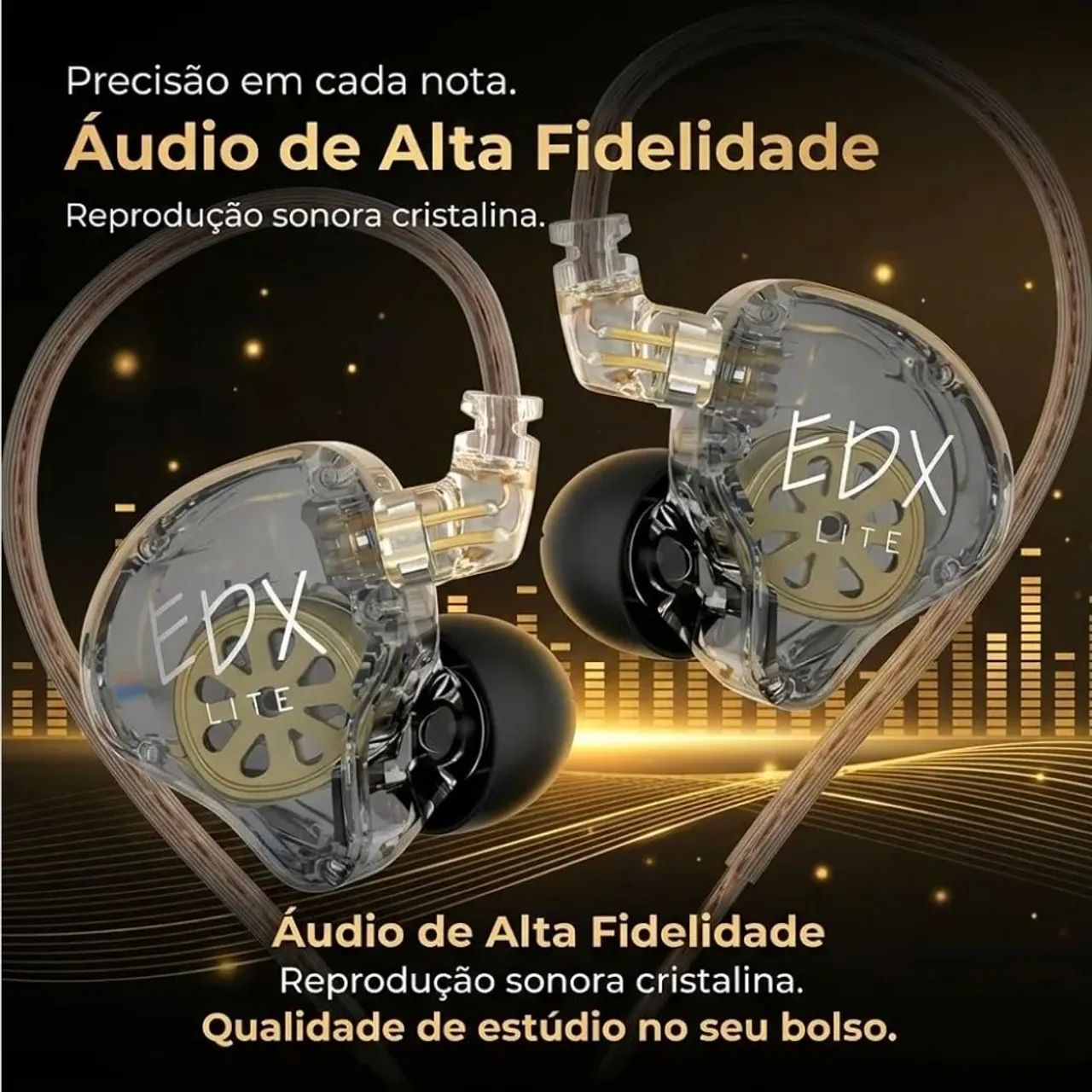 Fone de Ouvido EDX Lite Intra-Auricular, Driver Dinâmico Super-Linear