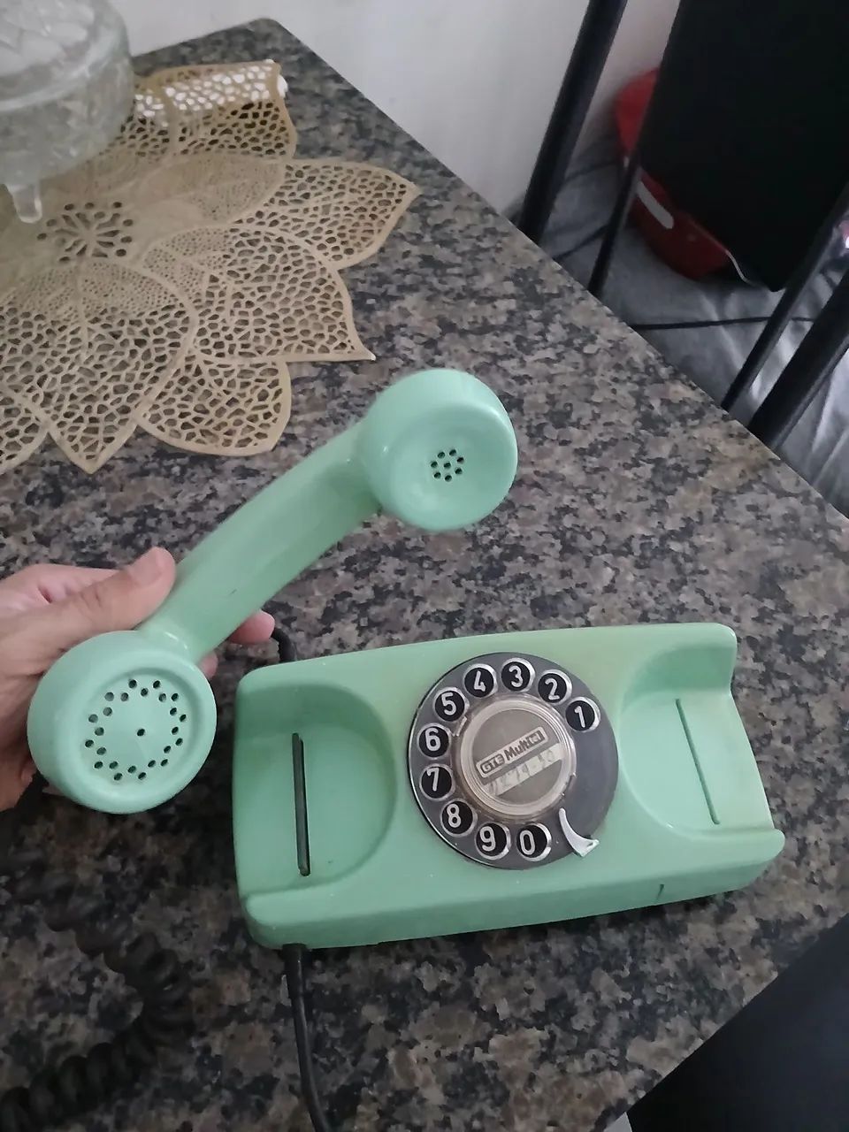   telefone fixo vintage Starlite verde-claro - Foto 6