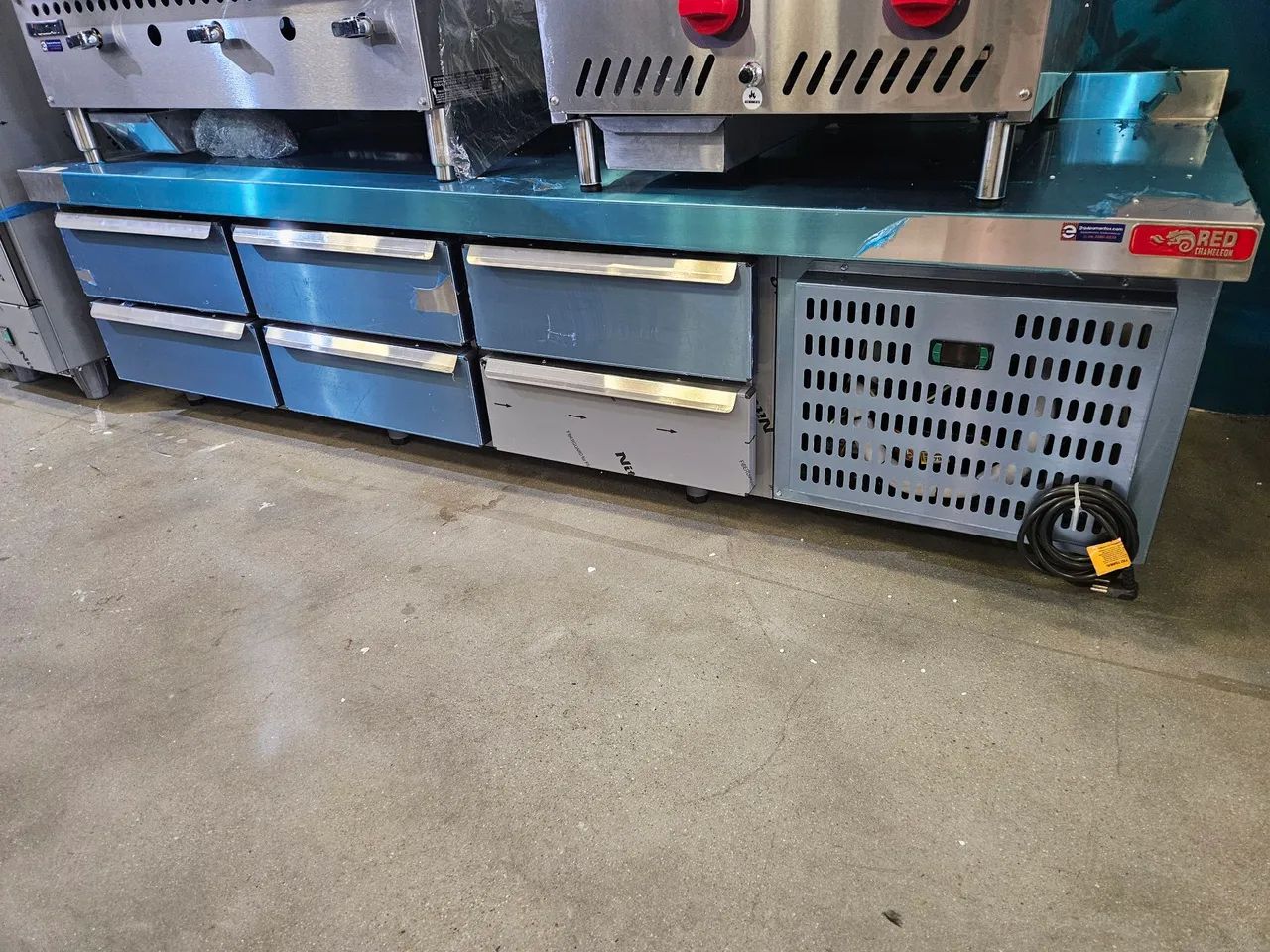 balcão refrigerado de inox 6 gavetas