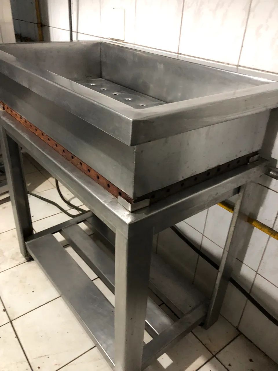 Banho Maria de inox à gás com duas bocas