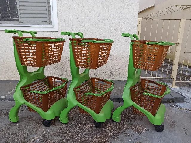 3 Carrinhos Plascar para Loja - com 6 Cestos Removíveis - Foto 3