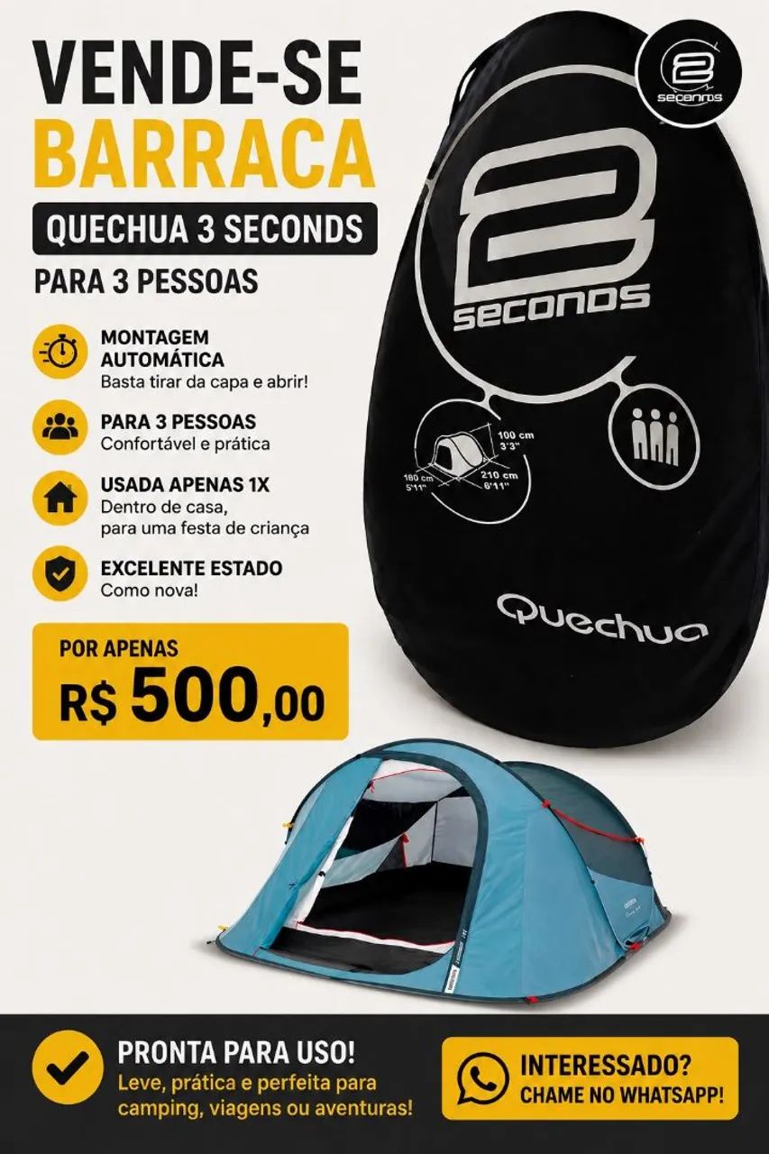 BARRACA QUECHUA 3/4 pessoas