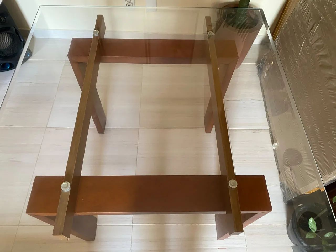 Mesa tampo de vidro