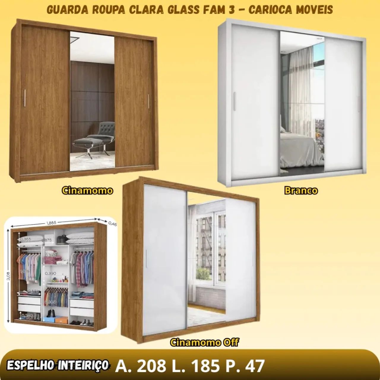 GUARDA ROUPA CLARA GLASS 