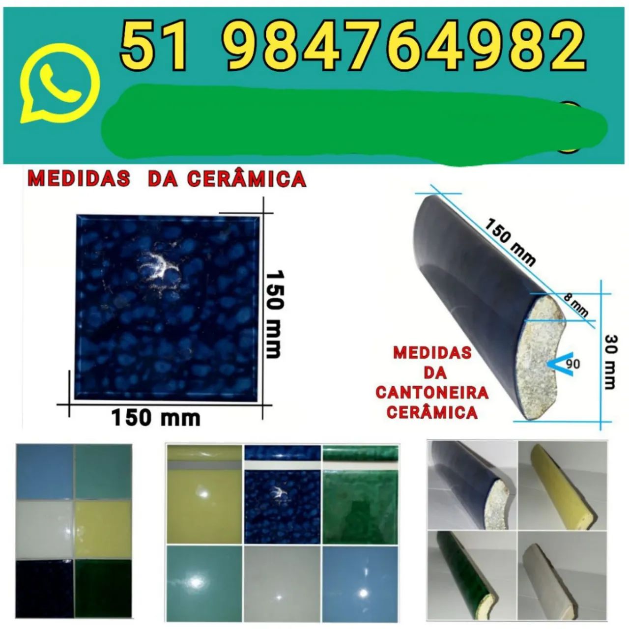 AZULEJOS ANTIGOS USADOS 15 CM X 15 CM E CANTONEIRAS CERÂMICAS  - VENDO TODO O LOTE - - Foto 2