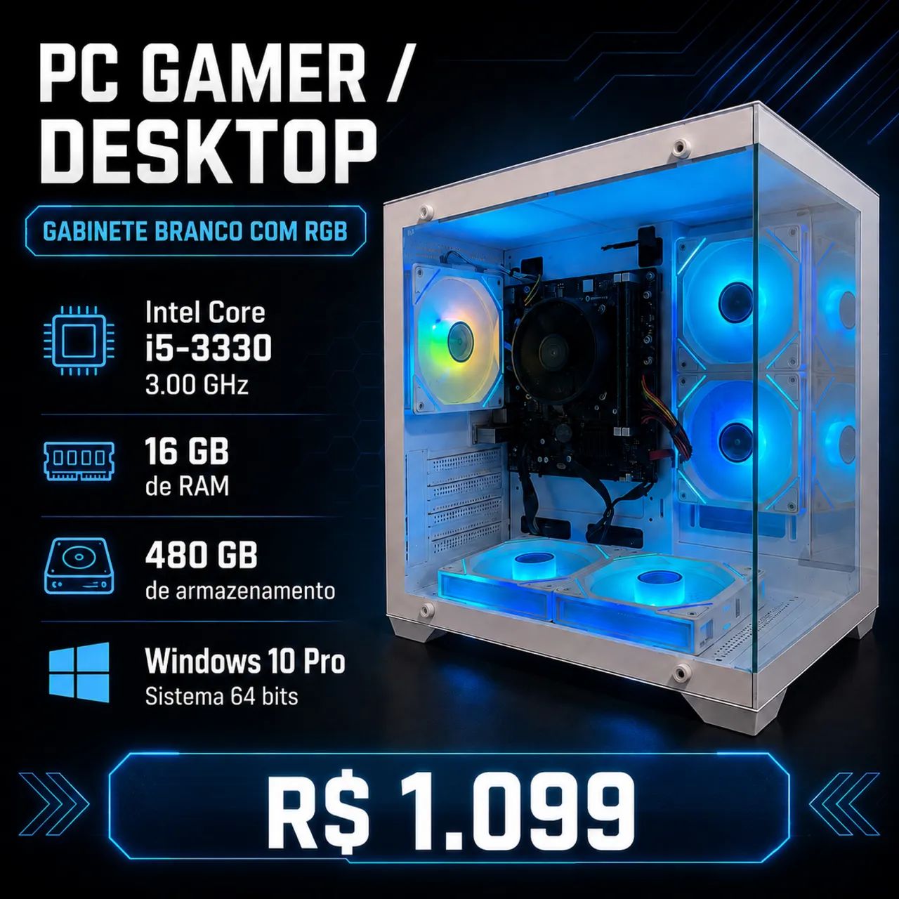 PC Gamer 16 GB de RAM - Core i5