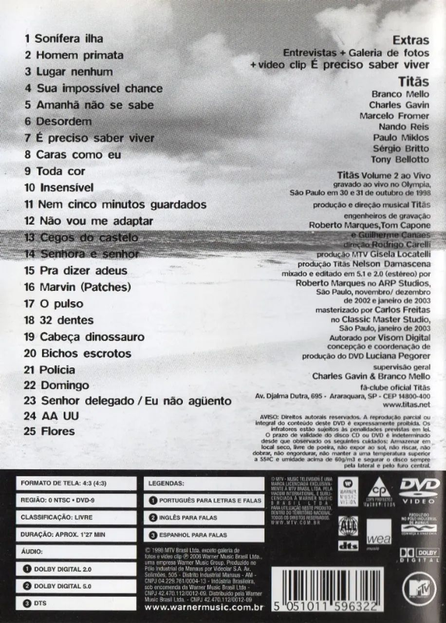 Dvd Titãs - Volume Dois Ao Vivo - Foto 2