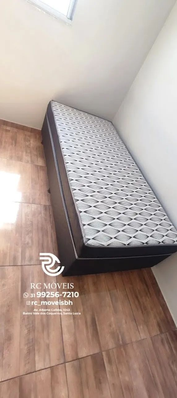 Cama box tamanho solteiro 88x1.88 Molas Ensacadas Acoplado Direto da Fábrica - Otimo Preco