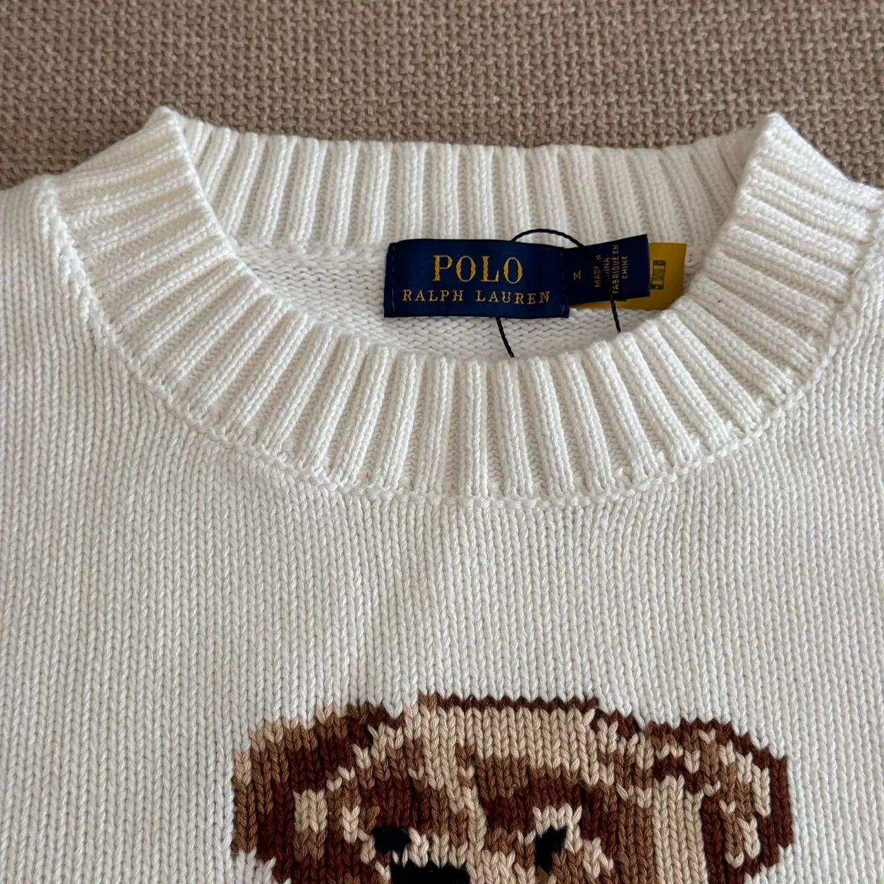 suéter polo ralph lauren bear off white - Foto 2