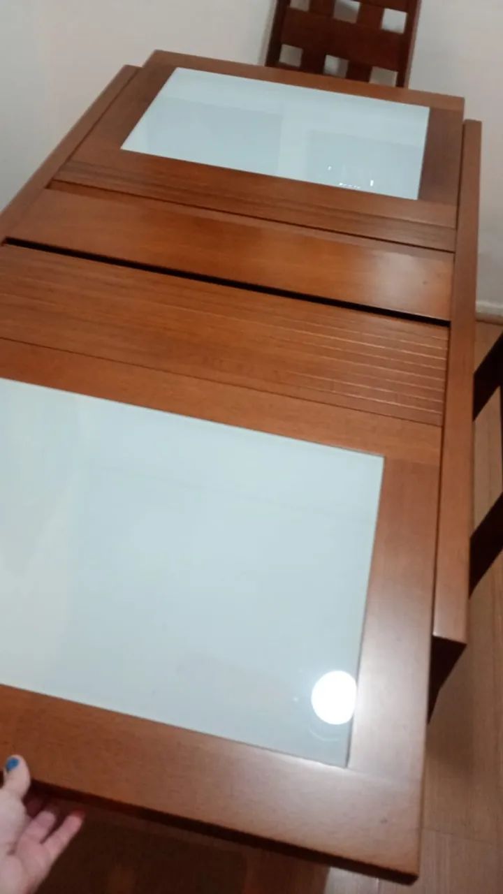 Conjunto Mesa de Jantar Extensível Retangular com 4 Cadeiras - Foto 4