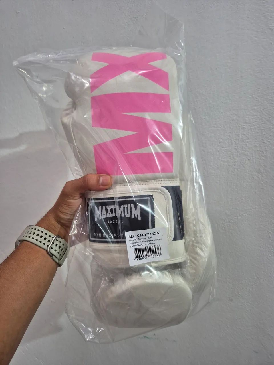 Luvas de Boxe e Muai Thay Maximum Branco com Rosa  - Foto 2