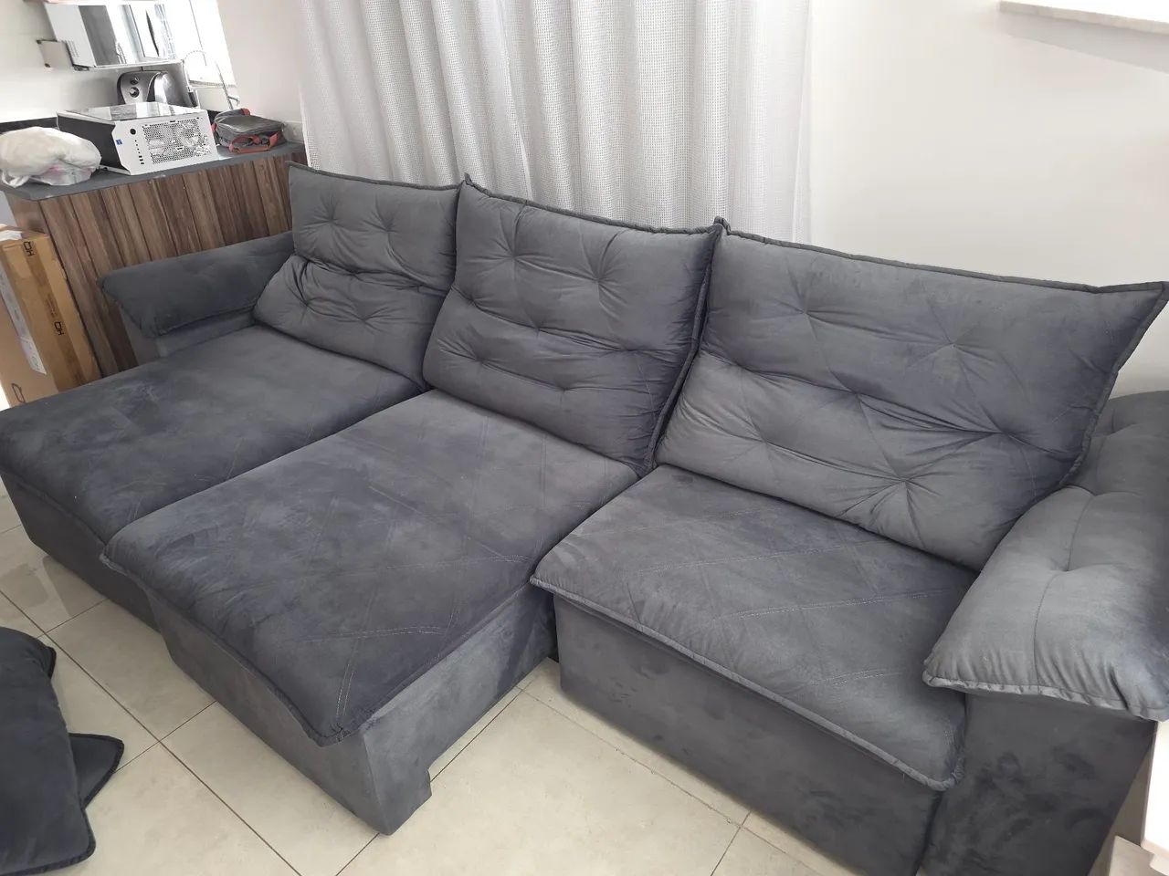 Sofá Retrátil Reclinável 3 metros - Foto 2