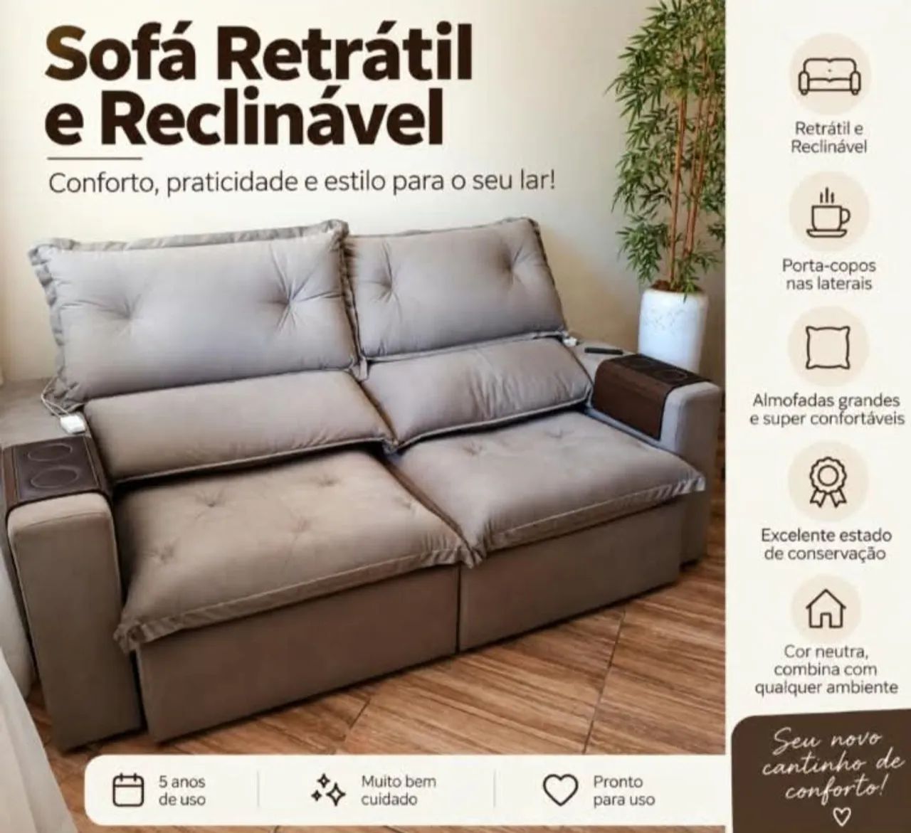 Sofá Retrátil e Reclinável - Foto 2