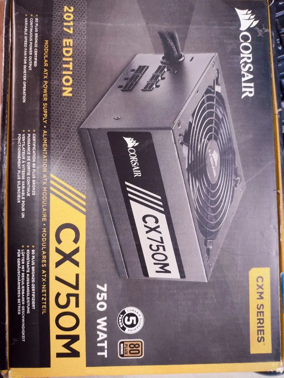 Fonte Corsair cx750M semi modular (defeito)