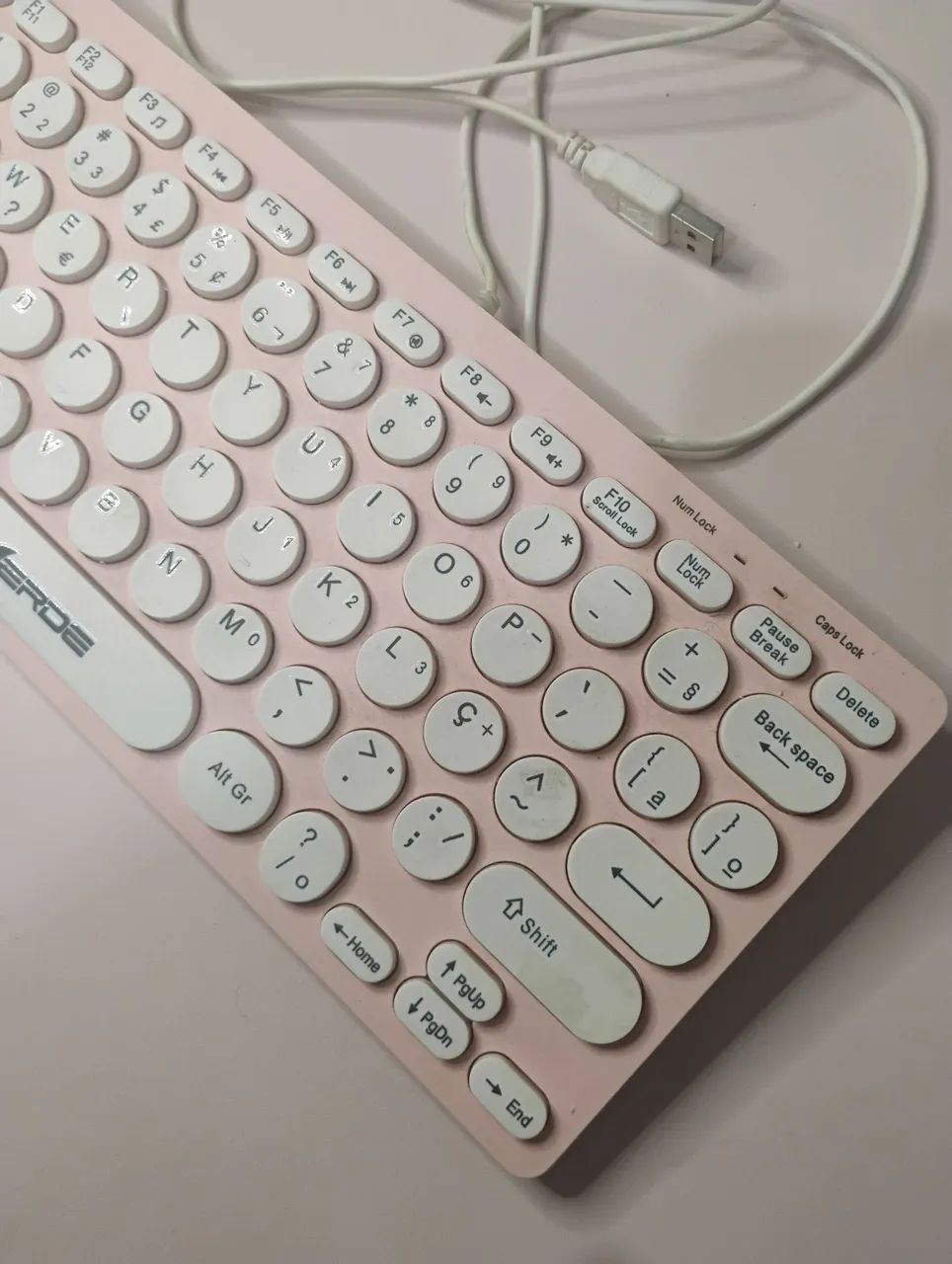 Teclado Rosa Com Branco  - Foto 3