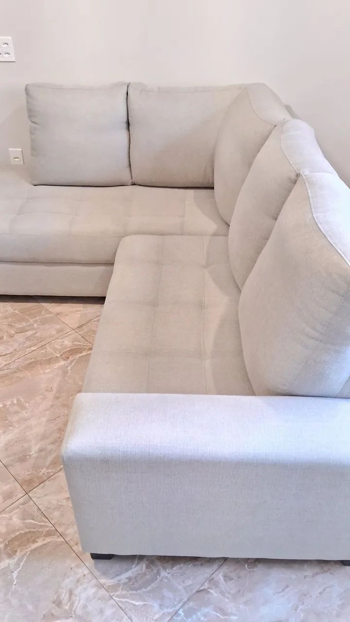 Sofá de Canto com Almofadas Fixas - Foto 4