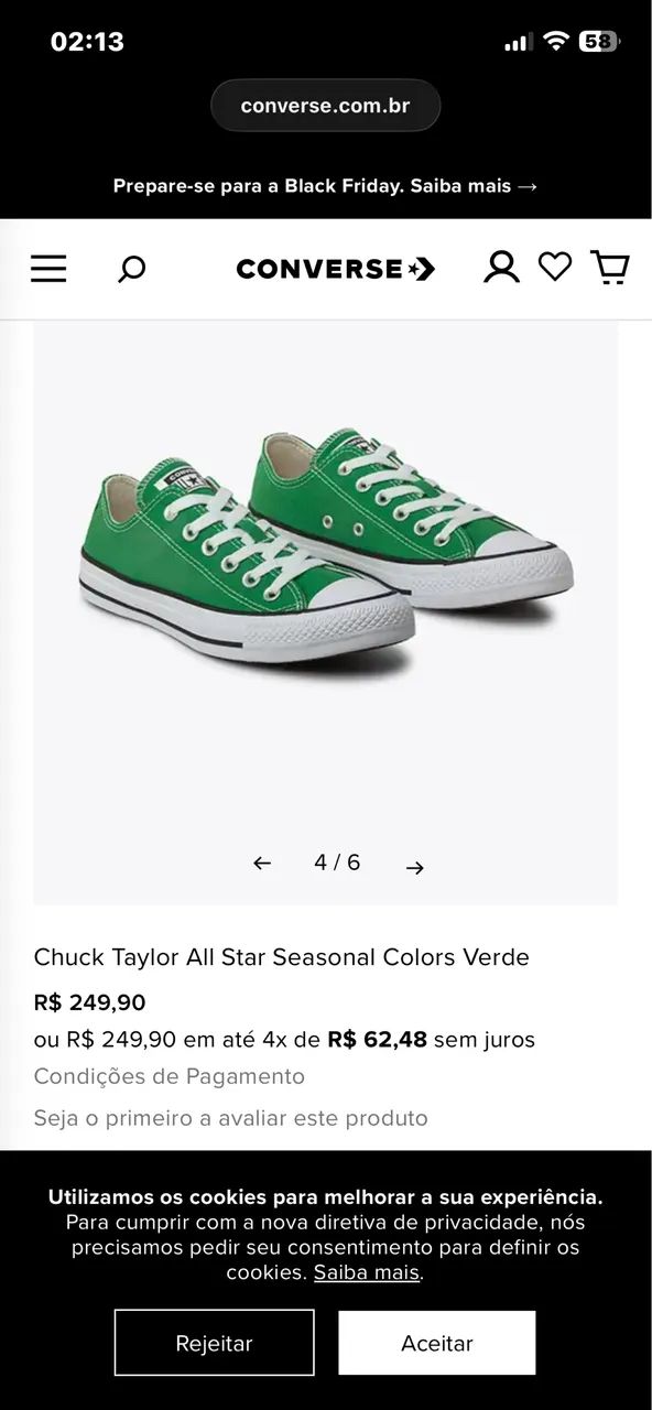 All Star Chuck Taylor Verde Original  - Foto 4