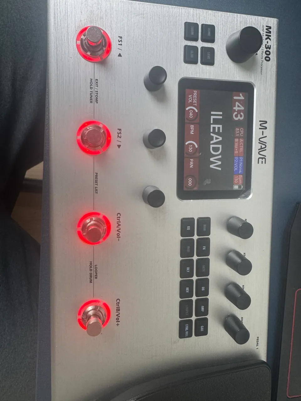Pedal de efeito Boss RC Loop Station RC-30 vermelho E Pedal De