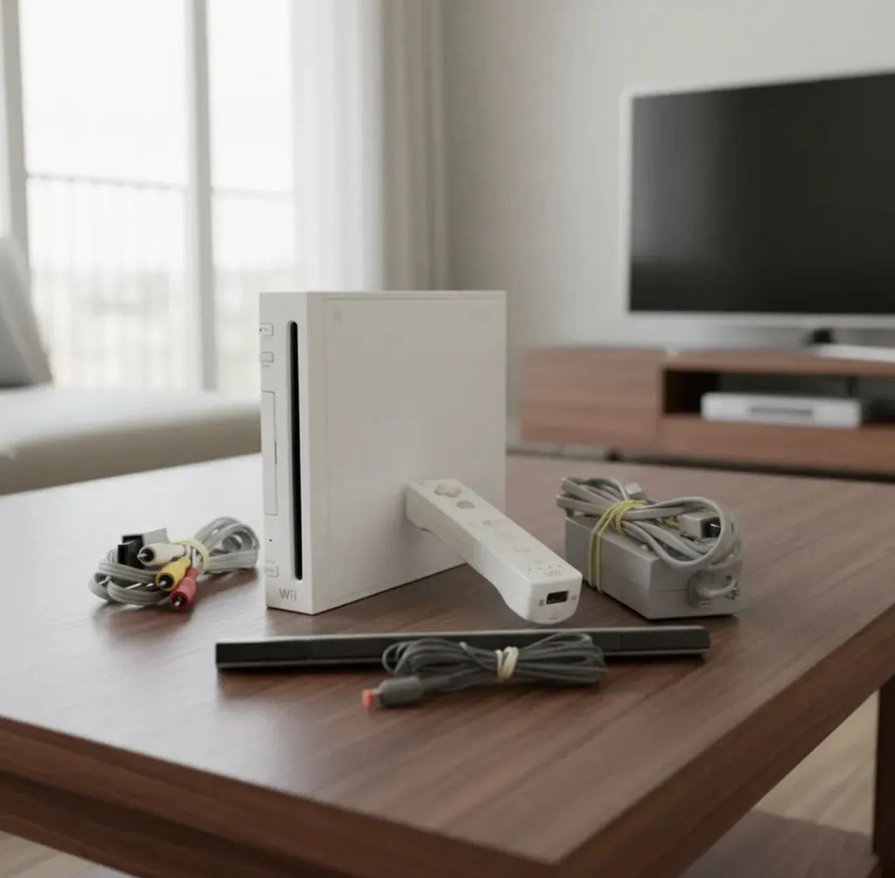 NINTENDO WII BRANCO COM DRIVE LENDO.