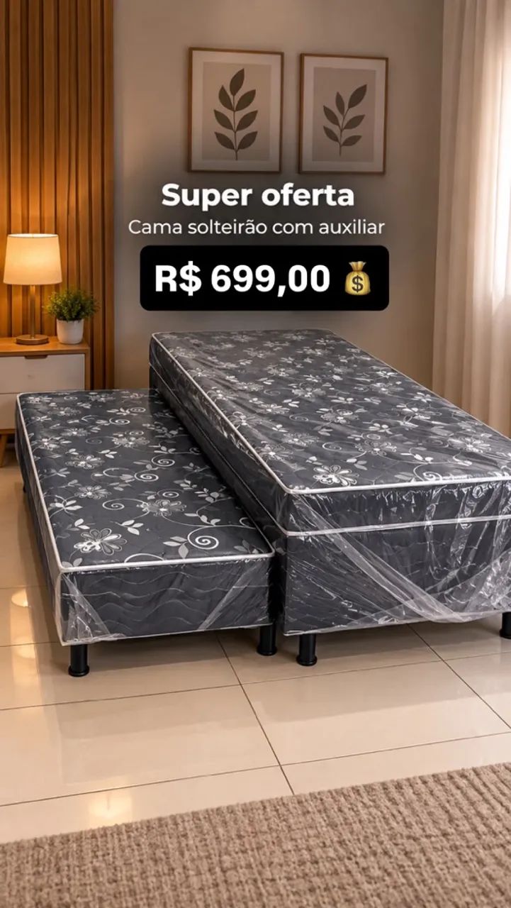Cama box solteirão com auxiliar ( pronta entrega ) 