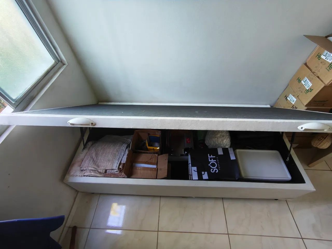 Cama baú de solteiro com colchão material resistente - Foto 3