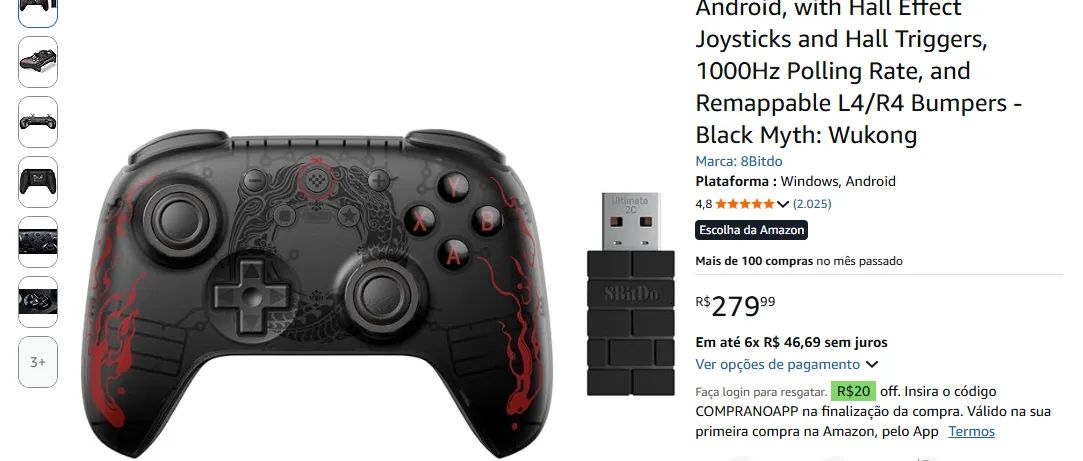 Controle Gamer , funciona bluetooth ou usb sem fio - Foto 5