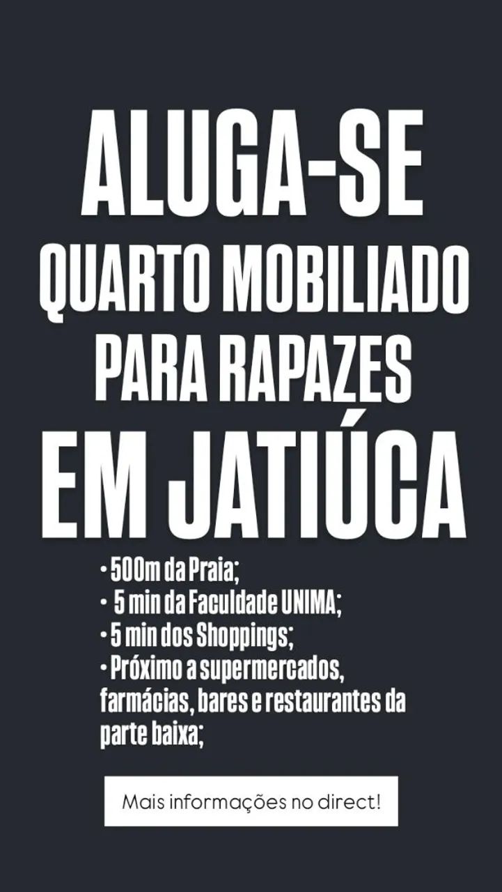 ALUGUEL DE QUARTO MOBILIADO 