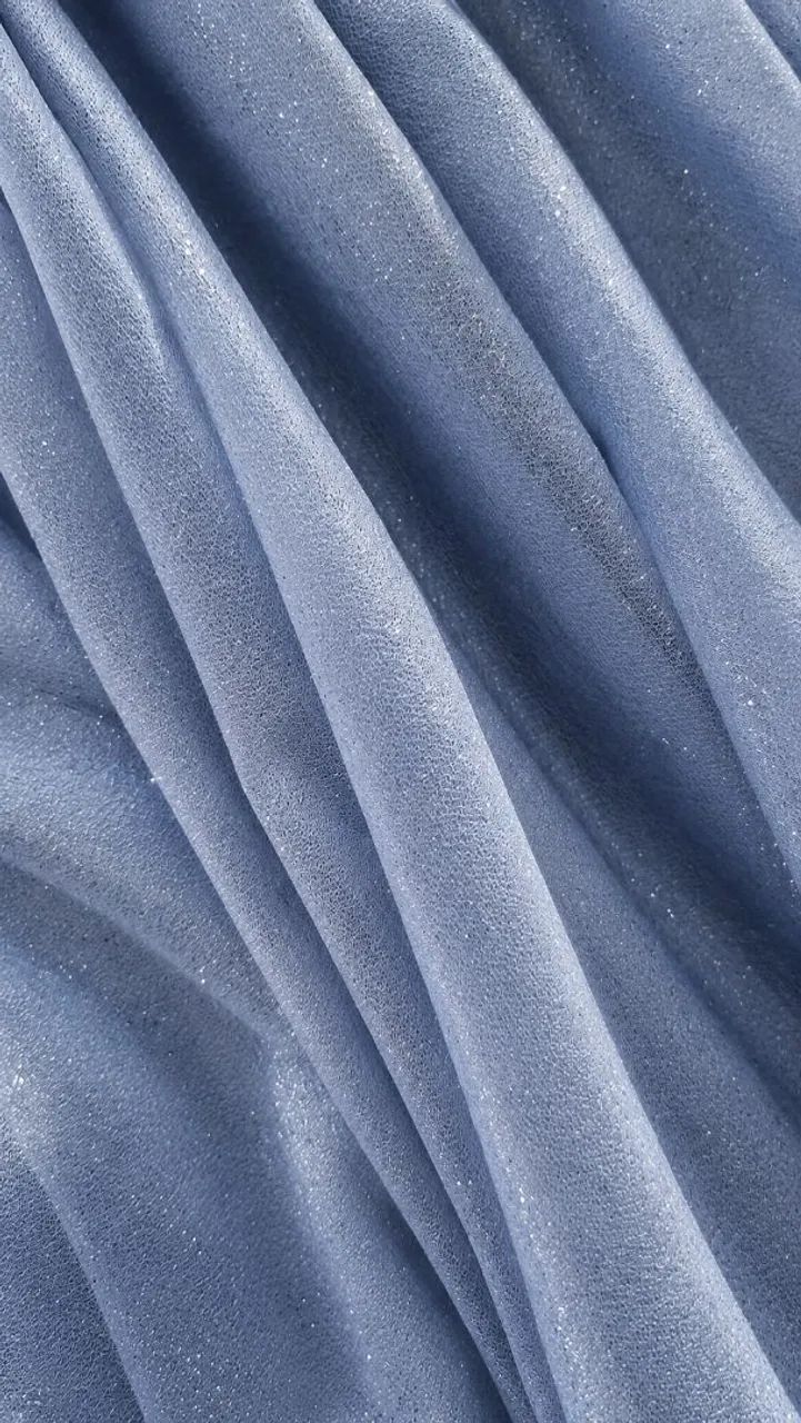 Vestido longo de festa Azul Serenity com brilho - Foto 5