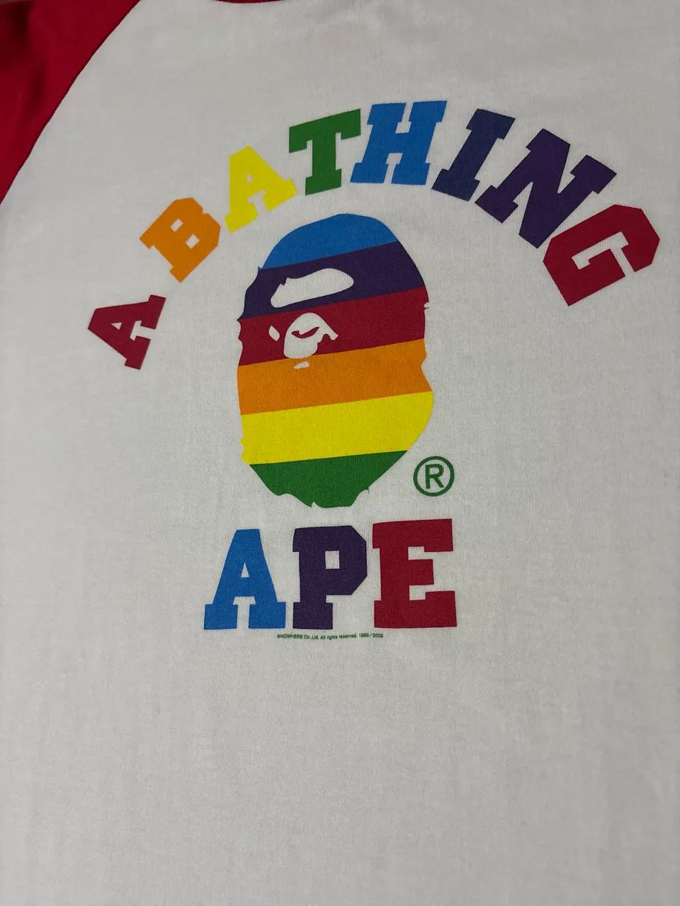 Camiseta Bape Rainbow Logo Raglan  - Foto 2